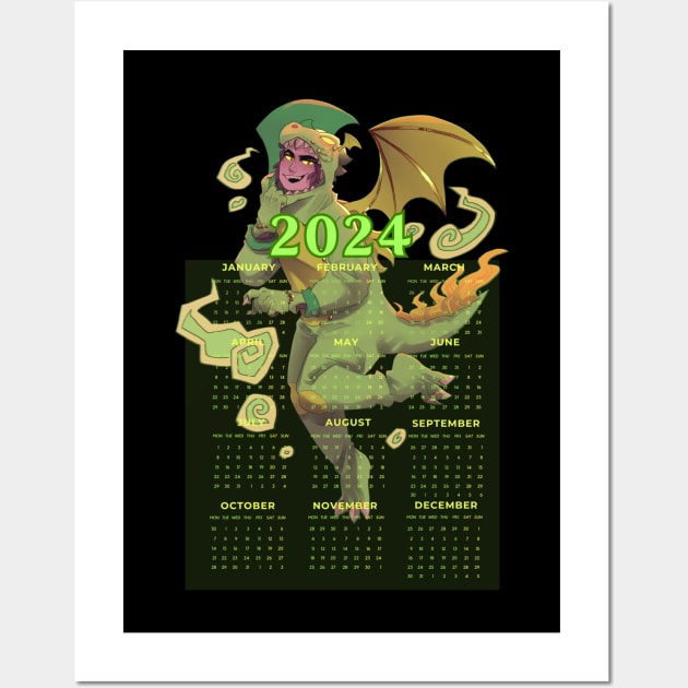 Health Jess 2024 New Year Green Earth Dragon Wall Art by WiliamGlowing